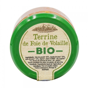 Terrine de foie de volaille BIO France pot 180g  Carton 12 pots