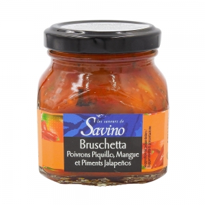 Bruschetta piquillo mangue et jalapeno 140g Savino  Carton 12  pot de 140GR