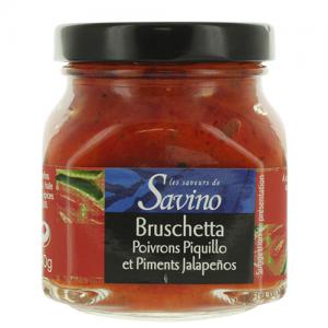 Bruschetta de poivrons piquillo Savino pot 140g  Carton 12  pot de 140GR