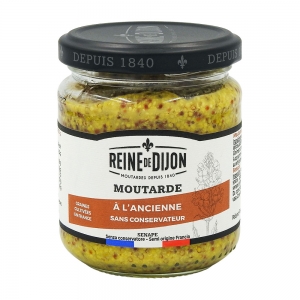 Moutarde à l'ancienne   pot 190g  Reine de Dijon CT DE 12