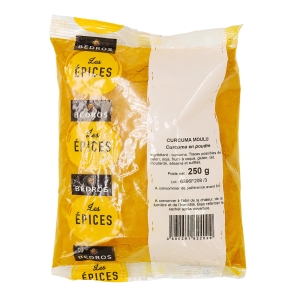 Curcuma moulu sachet 250g Bédros  CARTON DE 20 X 250 GR
