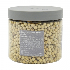 Poivre blanc en grains pot 125g Bédros  Carton de 12 x 125 gr
