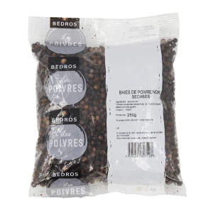 Poivre noir grain paquet 250g  CARTON DE 20 X 250 GR