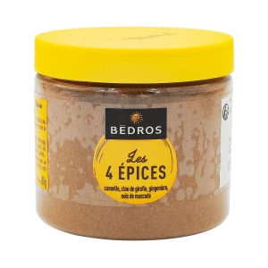 Quatres epices pot 80g Bédros  Carton de 12 x 80 gr