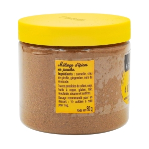 Quatres epices pot 80g Bédros  Carton de 12 x 80 gr