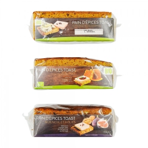 Pain d'épices toast aux noix &  figues paquet 150g CARTON DE 18 x 150GR