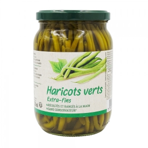 Haricots verts entiers extra fins bocal 660g  CT 12 pots