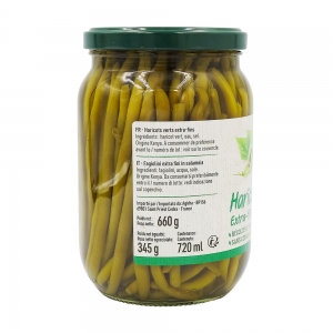 Haricots verts entiers extra fins bocal 660g  CT 12 pots