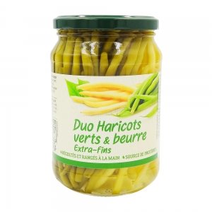 Duo de haricots extra fins bocal 280g  CT 12 pots