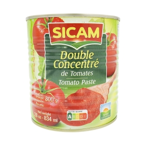 Double concentré de tomate boîte 800g Sicam  Carton de 12 boites 800 G