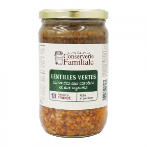 Lentilles vertes cuisinées France bocal pne 680g  CT 6