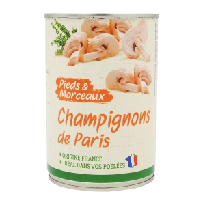 Champignons Paris pieds morceaux FRANCE boîte 1/2 12 BOITES