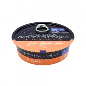 Crevettes décortiquées des mers froides boite 75g  CT 24 BOITES