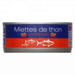 Miettes de thon à la tomate 1/5  conserve pne 104g CT 48 BTE