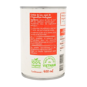 Crème de coco BIO boîte 400ml  CT 12