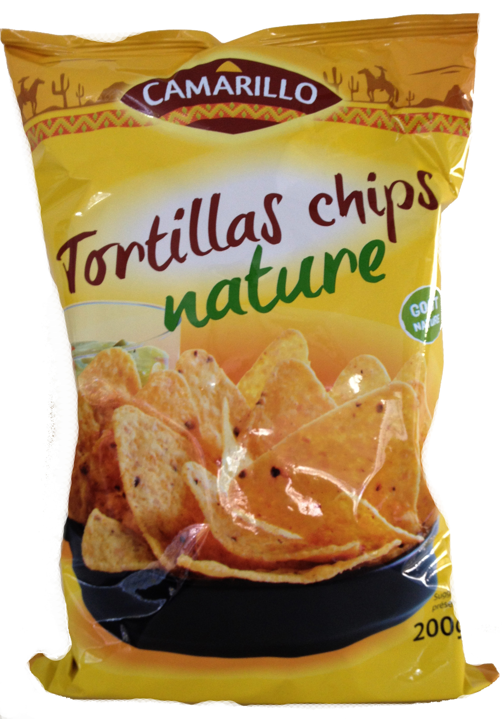 Grossiste Tortillas chips nature paquet 200g Camarillo Carton de 22x