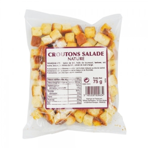 Croûtons pour salade nature sachet 75g  CT 18 SACHETS