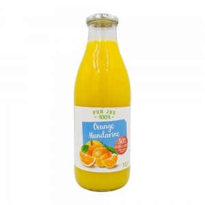 Pur jus orange eau de coco mandarine bouteille 1l  CT 6