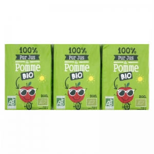 Pur Jus de Pomme BIO 20cl x 6 CT 4 lots de 6 briquettes