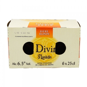 Bière blonde La Divine St Landelin pack 6x25cl  Ct de 4 Packs de 6