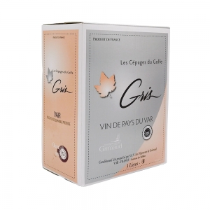 Vin rosé Cépages du Golfe Gris IGP Var BIB 3L  Colis de 4 BIB