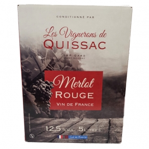 Vin Rouge Merlot Bag in Box 5l  72 Bag in box x 5 litres
