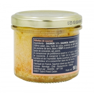 Rillettes de saumon bocal 90g  CT 12 POTS