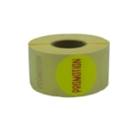 Rouleau étiquettes promo jaune fluo diamètre 50<br>