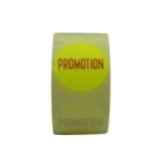 Rouleau étiquettes promo jaune fluo diamètre 50  RL DE 1000