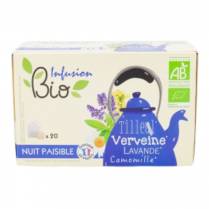 Infusion nuit paisible BIO 20 sachets  Carton de 15 boîtes