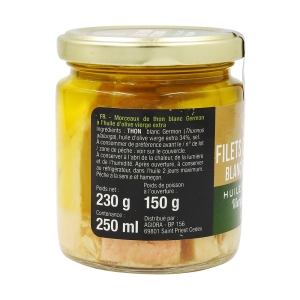 Filets thon blanc Germon huile d'olive V.E. 150g  CT 12 BOC