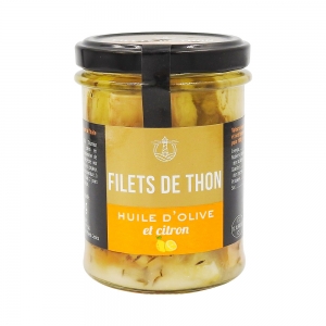 Filets de thon huile d'olive citron et thym 130g  CT 12 BOC