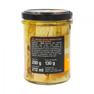 Filets de thon huile d'olive citron et thym 130g  CT 12 BOC