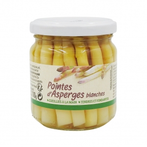 Pointes asperges blanches bocal 212ml  Carton de 12 bocaux