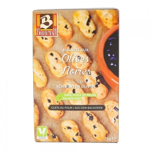 Biscuits apéritifs aux olives noires boîte 75g  CARTON DE 8