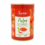 Pulpe de tomates fraîches boîte 385g  BARQUETTE FILMEE X 12