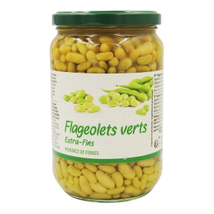 Flageolets verts extra fins bocal 420g  barquette filmée x 12