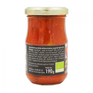 Sauce aux olives vertes et noires BIO boite 190g  CARTON DE 12