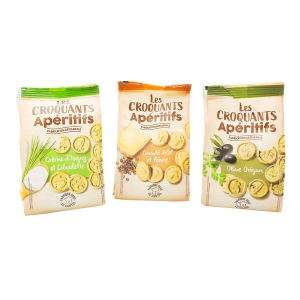 Biscuits croquants crème Isigny et ciboulette 100g  CARTON DE 8 SACHETS