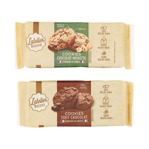 Cookie chocolat noisette paquet 180g  CARTON DE 6 PAQUETS