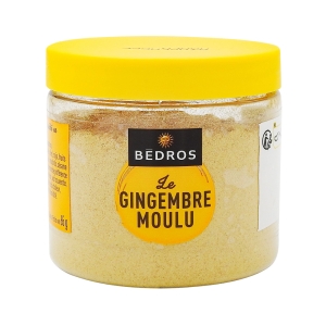 Gingembre moulu pot 65g Bédros  Carton de 12 x 65 gr