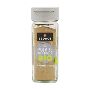 Poivre noir moulu BIO flacon 44g Bédros  CT 10 FLAC 44 GR