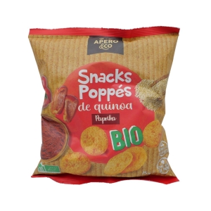 Snacks poppés Quinoa Paprika BIO sachet 75g  CARTON DE 10