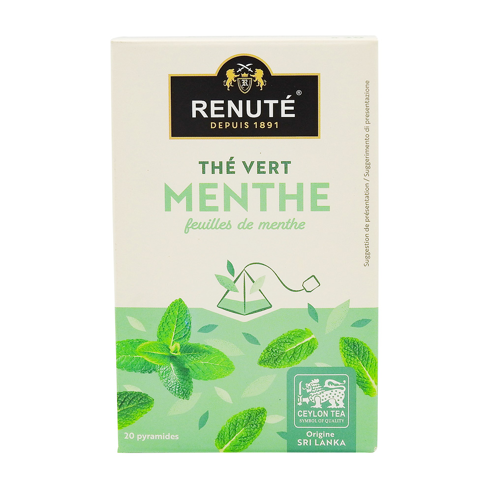 Grossiste Thé vert à la menthe 20 pyramides Renuté CT 20 BOITES