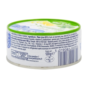 Thon entier citron basilic pne 120g Petit Navire  CT DE 12 BOITES