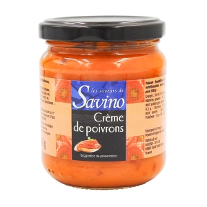 Crème de poivron pot 190g Savino  Carton 12 pots de 190gr