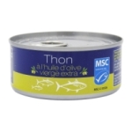 Thon listao entier à l'huile d'olive boîte 104g<br>