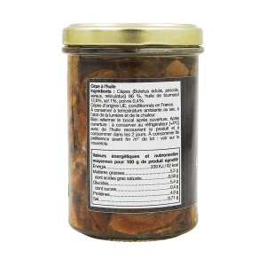 Cèpes à l'huile de tournesol bocal pne 170g  carton de 6 bocaux