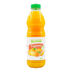 Pur jus 4 agrumes bouteille PET 1L  Carton de 6 bouteilles
