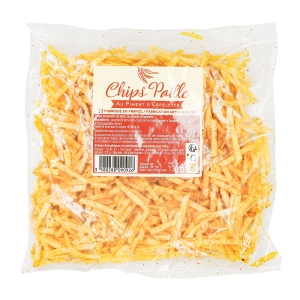Chips paille au piment d'espelette sachet 130g  CT DE 12 PQT